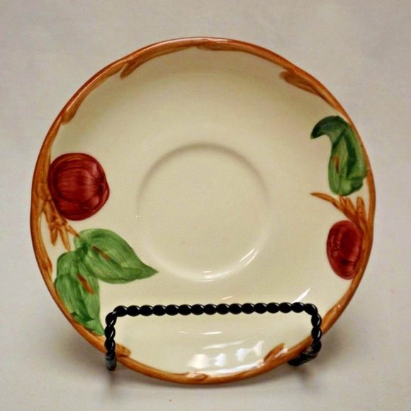 Franciscan Set of 3 Hand Painted Apple Flat Cups & Saucers Made in the USA - Picture 11 of 14